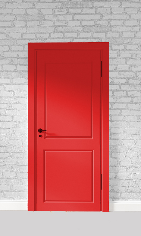 Closed red door